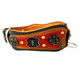Navy Blue The ''Viking'' Leather Dog Collar