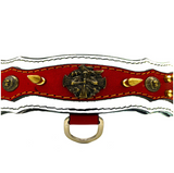 Athena Spiked Leather Dog Collar - White-Red