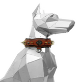 Athena Spiked Leather Dog Collar - Brown