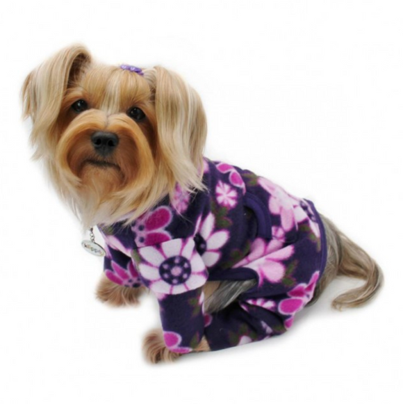 Midnight Garden Fleece Turtleneck Pajamas - Le Pet Luxe