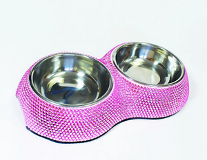 Crystal Dining Bowl ~ Pink - Le Pet Luxe