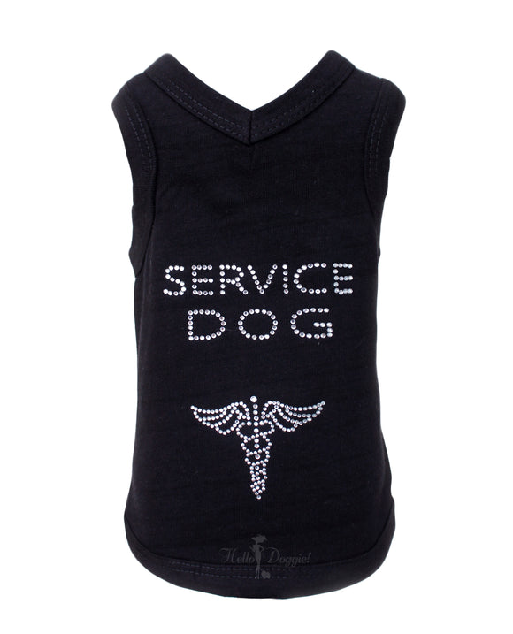 Service Dog Tank ~ Black - Le Pet Luxe