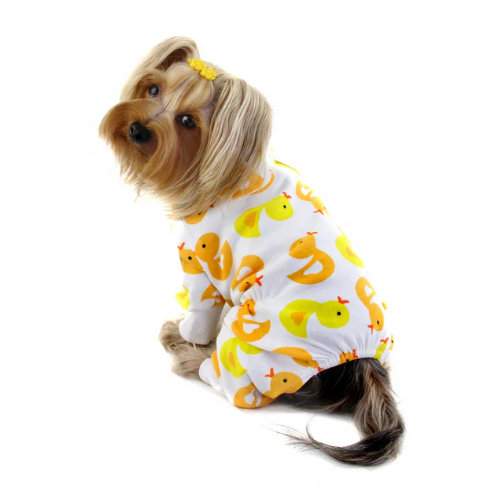 Yellow Ducky Knit Cotton Pajamas