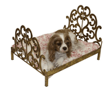Italian Gold Scroll Headboard Pet Bed - Le Pet Luxe